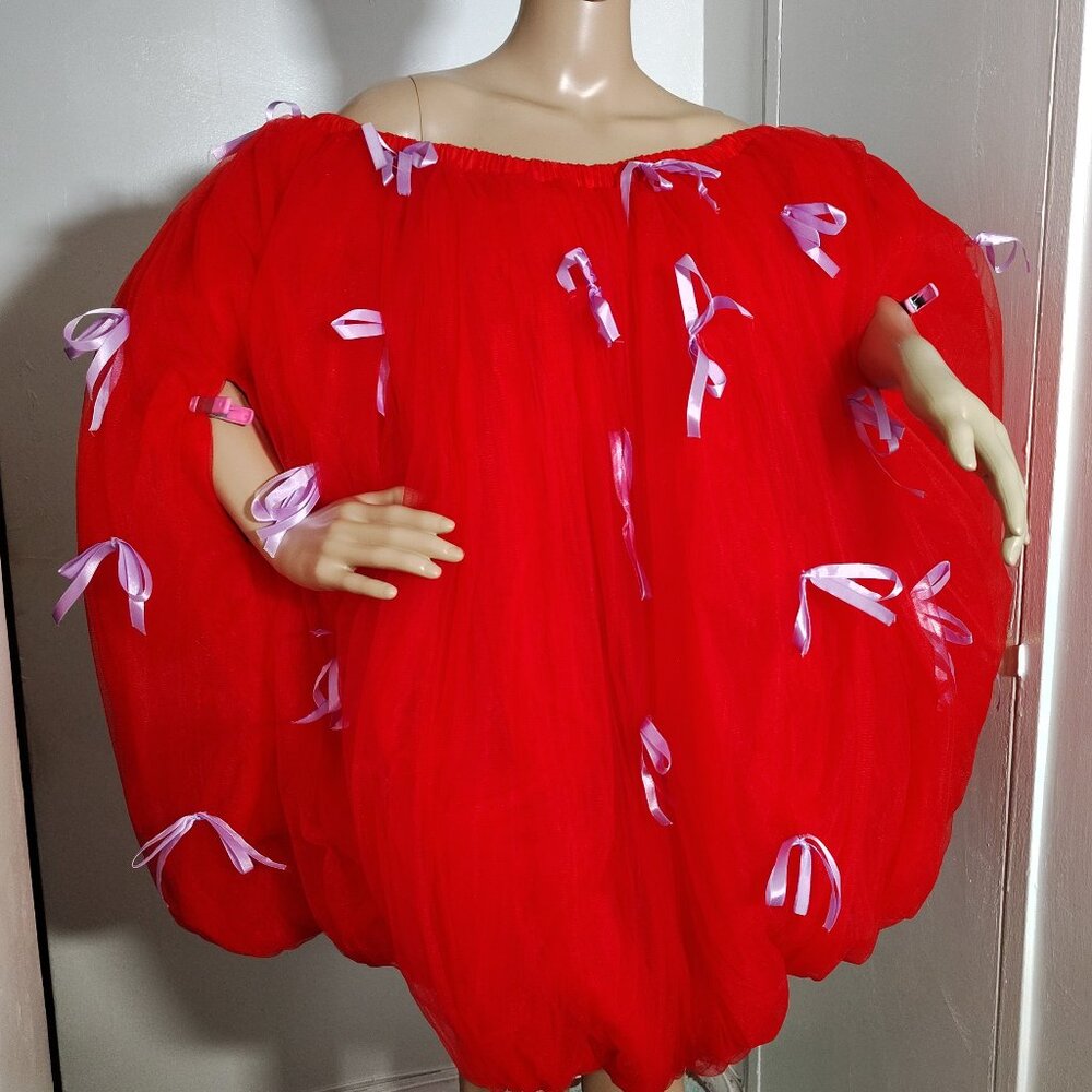 ELEGANT BUBBLE DRESS MADE OF TULLE WITH BOWS